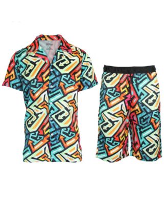 Top-selling item] Versace Color Version Hawaii Shirt Shorts Set And Flip  Flops