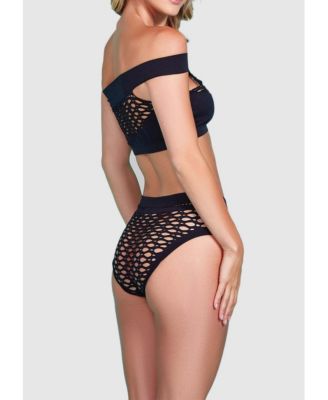 Women's 2 Piece Seamless Asymmetrical Bra and Panty Lingerie Set