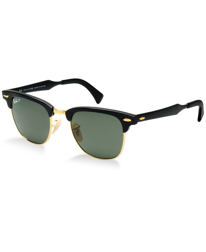 Ray-Ban Polarized Sunglasses, RB3507 CLUBMASTER ALUMINUM & Reviews -  Sunglasses by Sunglass Hut - Handbags & Accessories - Macy's