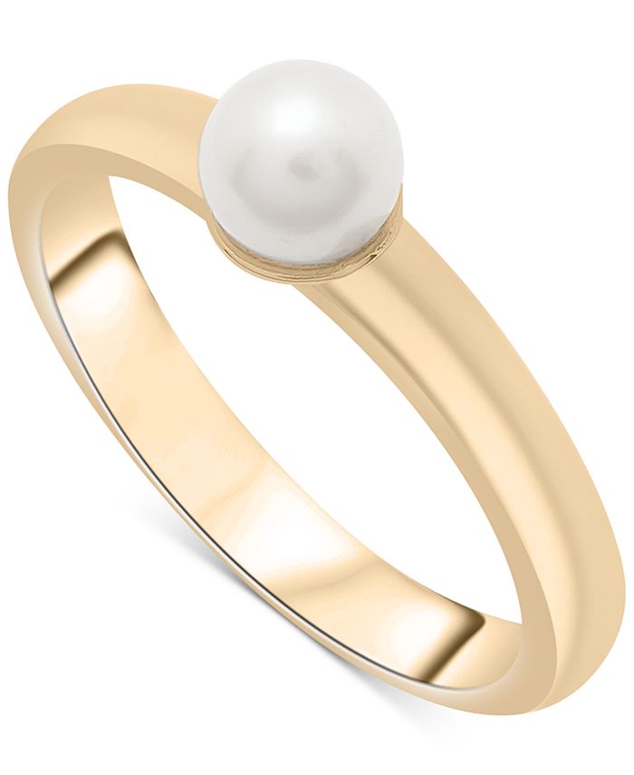 Audrey by Aurate Cultured Freshwater Pearl (5mm) Ring in Gold Vermeil ...