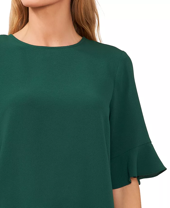 Women's Ruffled-Cuff 3/4-Sleeve Crew Neck Top - thumbnail 6