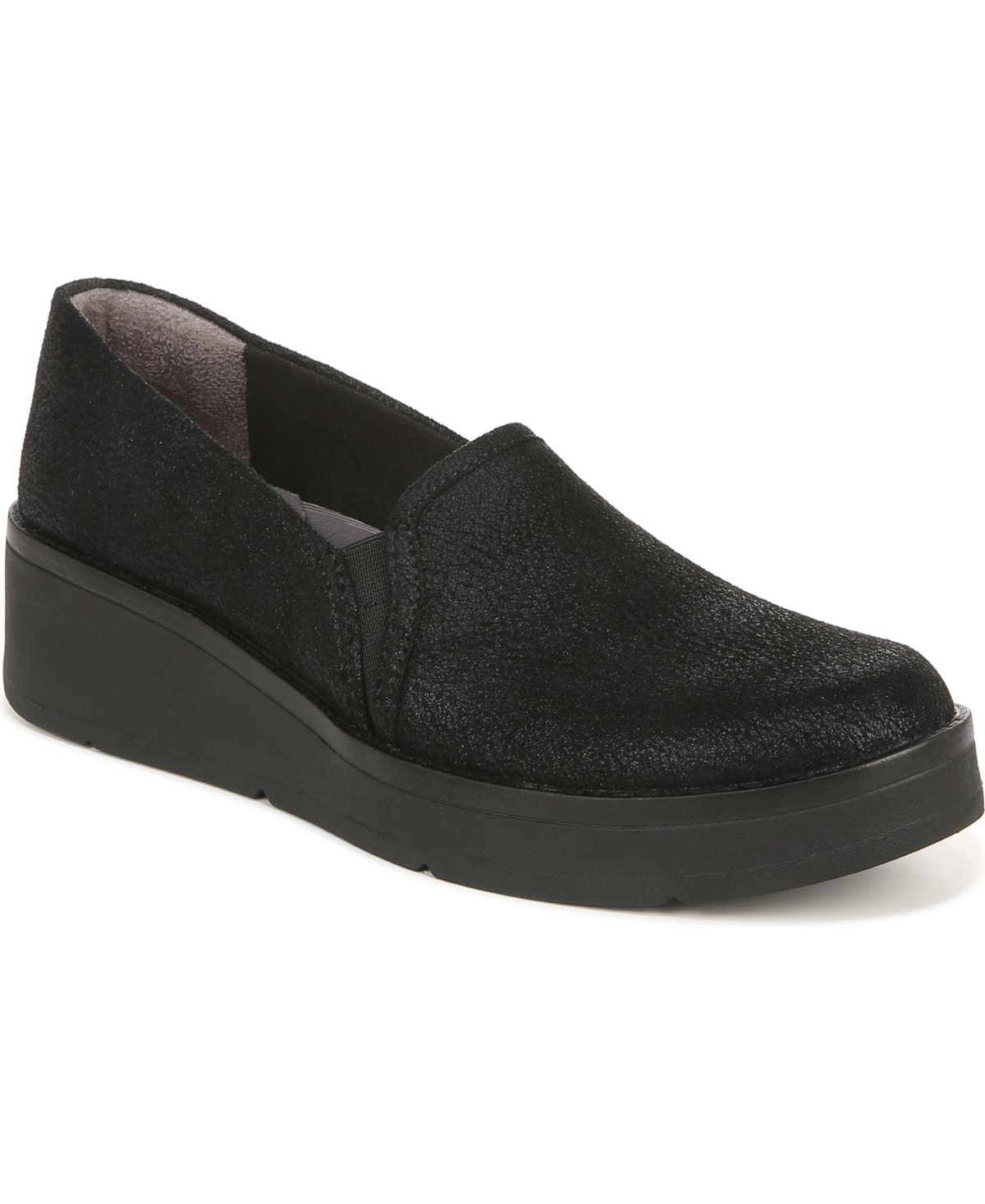 Bzees Free Spirit Washable Slip-ons In Black Crackle Fabric