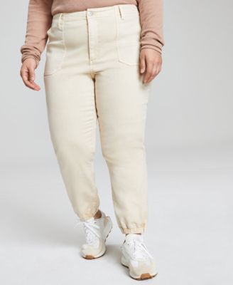 And Now This - Trendy Plus Size Denim Jogger Pants