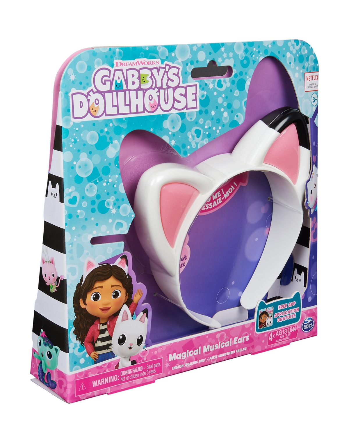 GABBY'S DOLLHOUSE MAGICAL MUSICAL CAT EARS WITH LIGHTS, MUSIC, SOUNDS AND PHRASES 