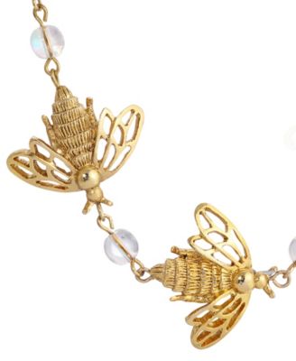 Crystal Aurora Borealis Bee Necklace