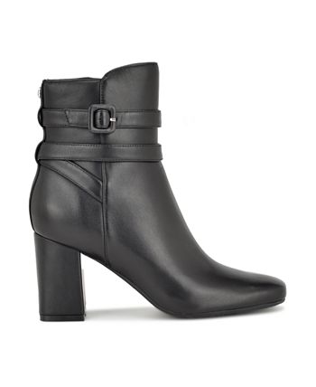 Nine West Women s Quena 9X9 Block Heel Square Toe Dress Booties