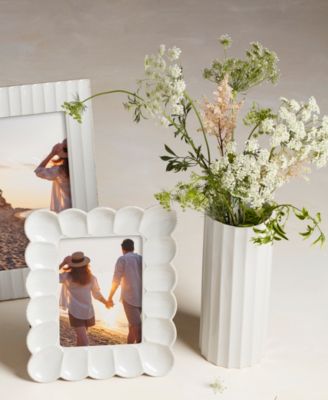 French Perle Scallop Cylinder Vase, Medium