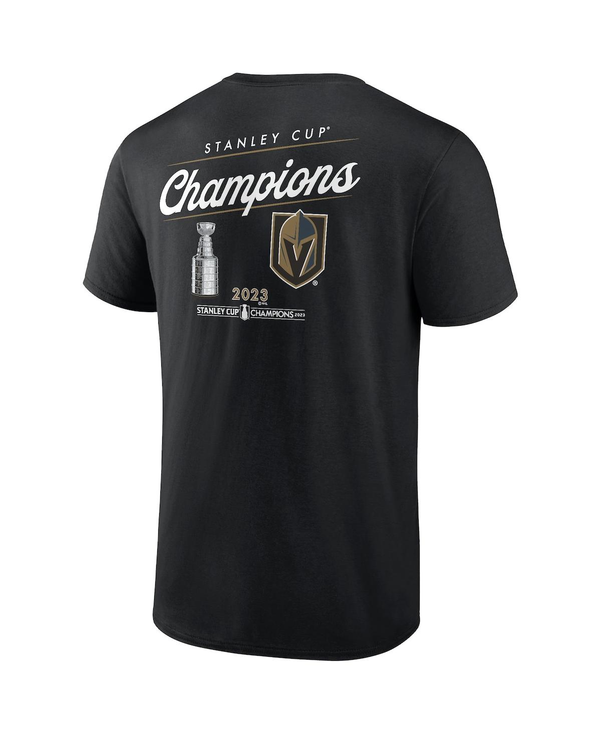 Fanatics Men's  Black Vegas Golden Knights 2023 Stanley Cup Champions Logo T-shirt In Black