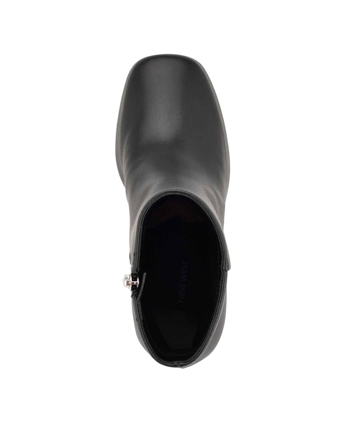 Nine West Women's Velo Flared Block Heel Platform Dress Booties - Black Smooth - Faux Leather