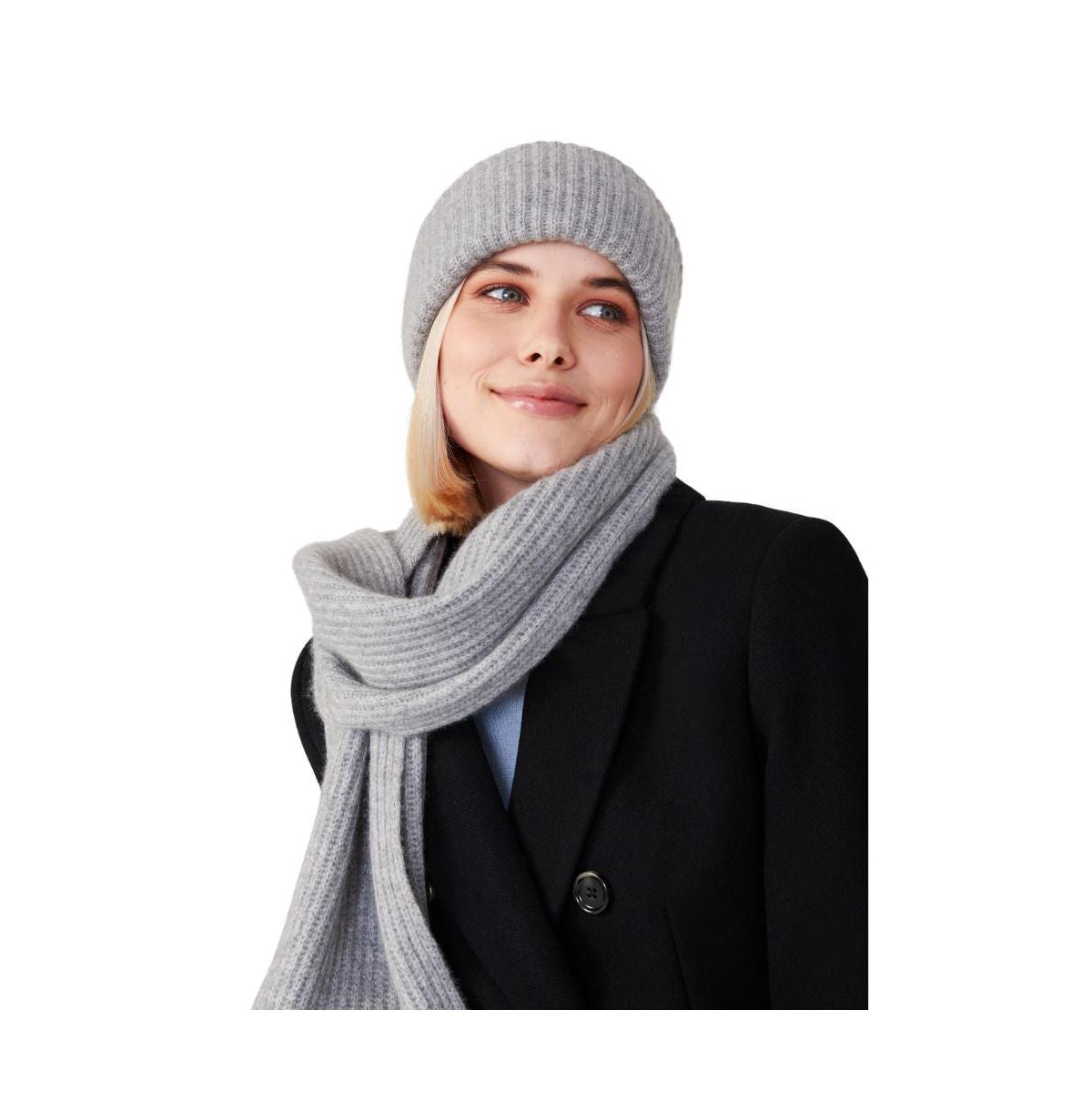 100% Pure Cashmere Chunky Knit Women's Beanie - Navy