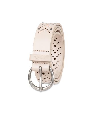 Women's Studded Fully Adjustable Perforated Leather Belt