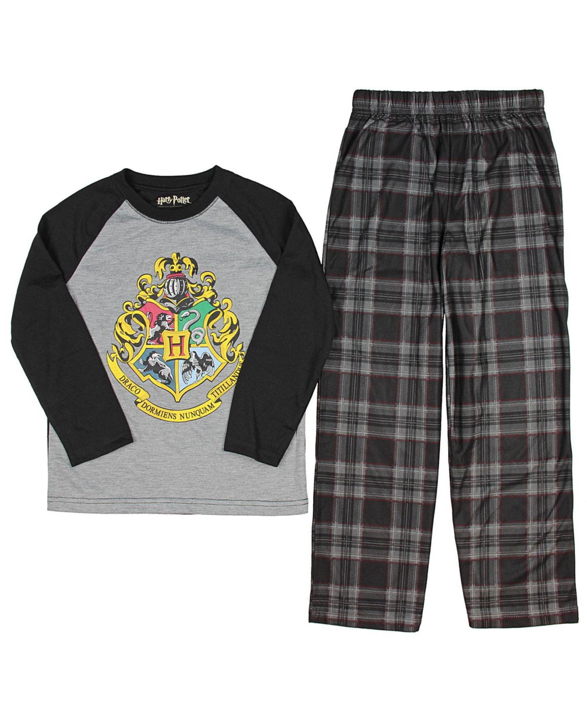 Harry Potter Toddler Boys Hogwarts School Crest Raglan Pajama Set