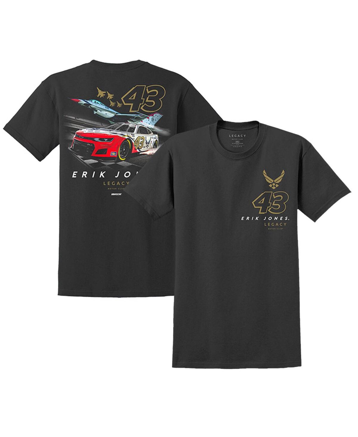 Legacy Motor Club Team Collection Men's  Black Erik Jones 2023 #43 Air Force Jet T-shirt