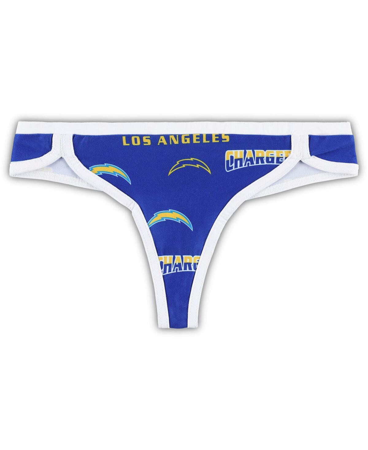 Shop Concepts Sport Women's  Powder Blue, White Los Angeles Chargers Breakthrough Knit Thong In Powder Blue,white