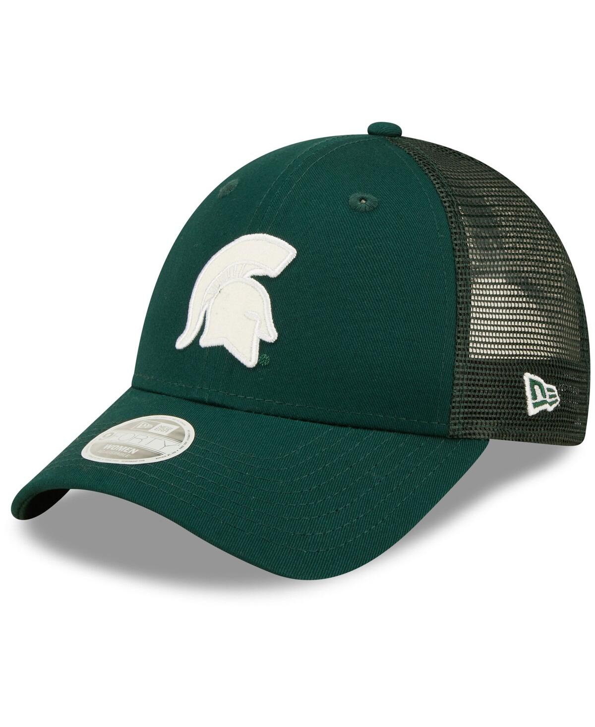 Shop New Era Women's  Green Michigan State Spartans 9fortyâ Logo Spark Trucker Snapback Hat