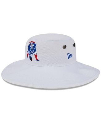 Men's White New England Patriots 2023 NFL Training Camp Throwback Panama Bucket Hat
