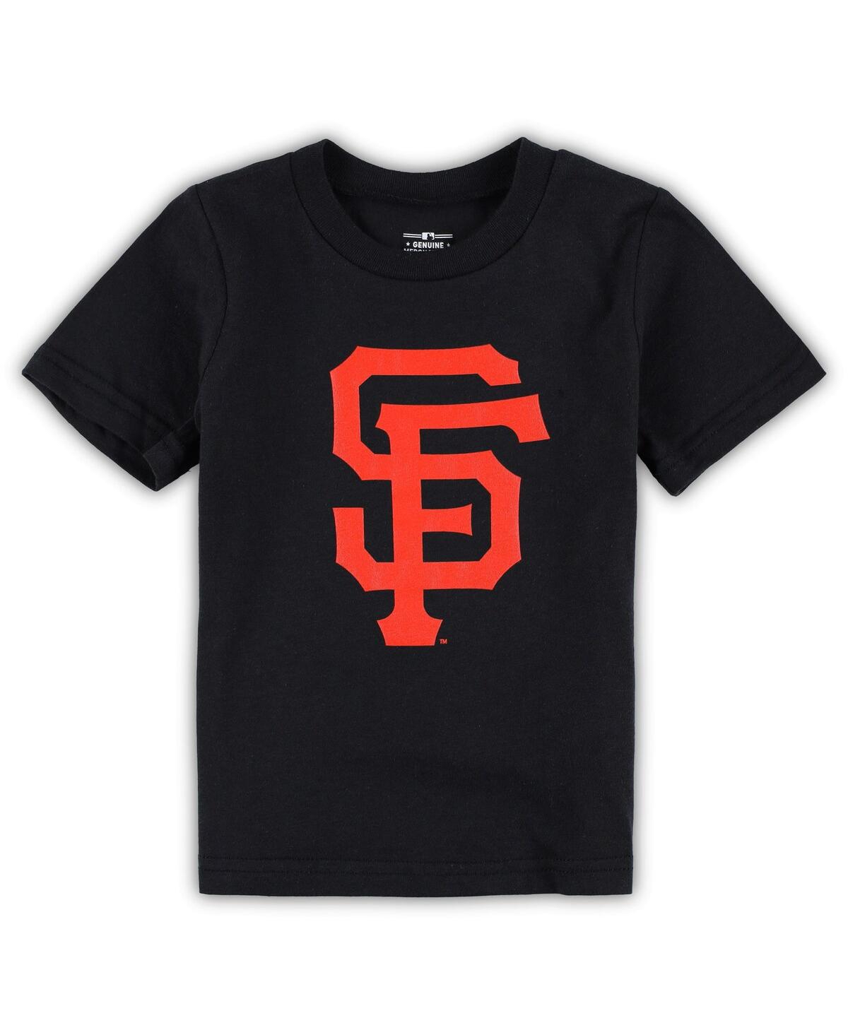 Outerstuff Babies' Toddler Boys And Girls Black San Francisco Giants Team Crew Primary Logo T-shirt