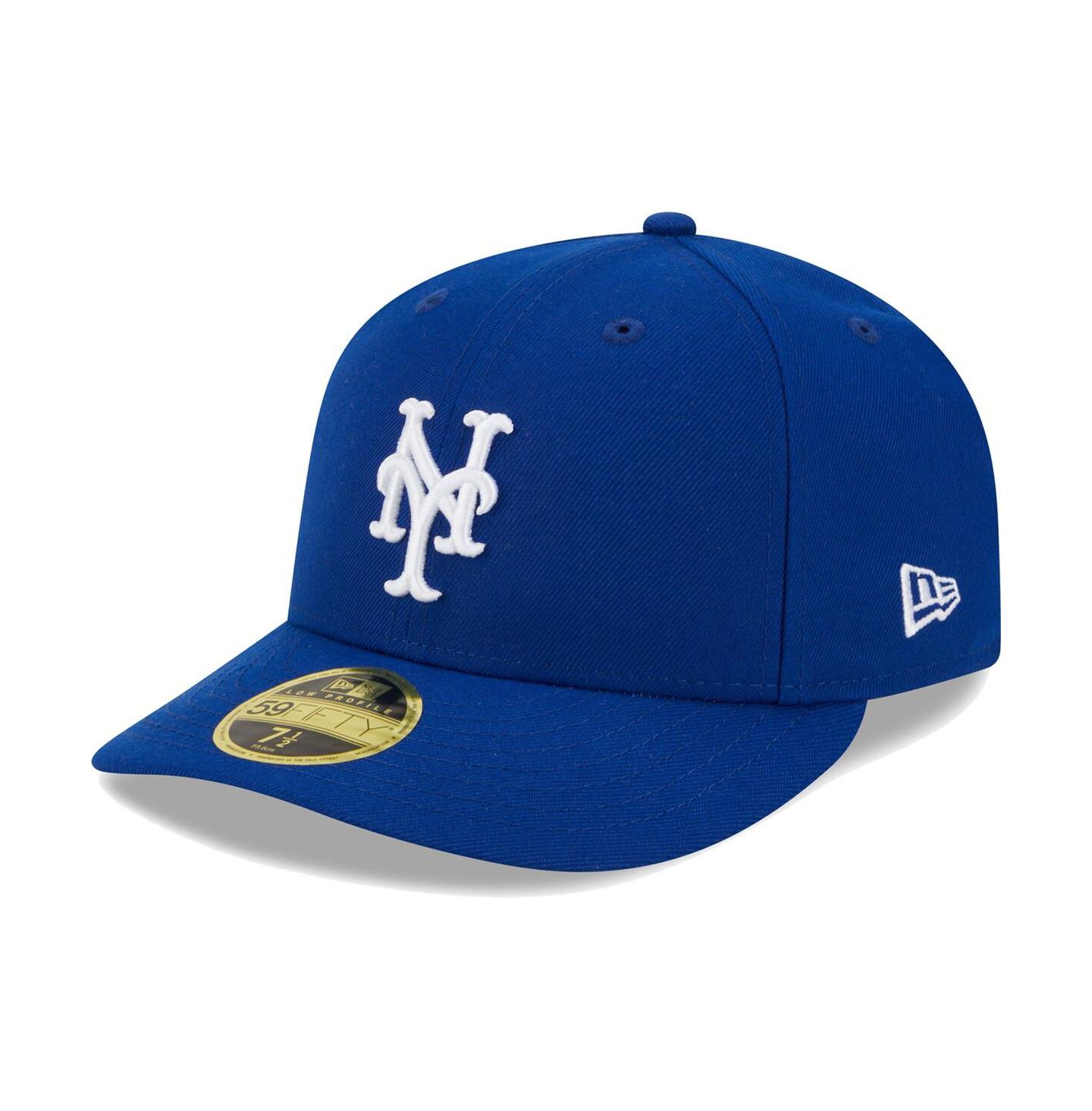 Мужская кепка New Era Royal New York Mets White Logo Low Profile 59FIFTY Fitted Hat — фото 1