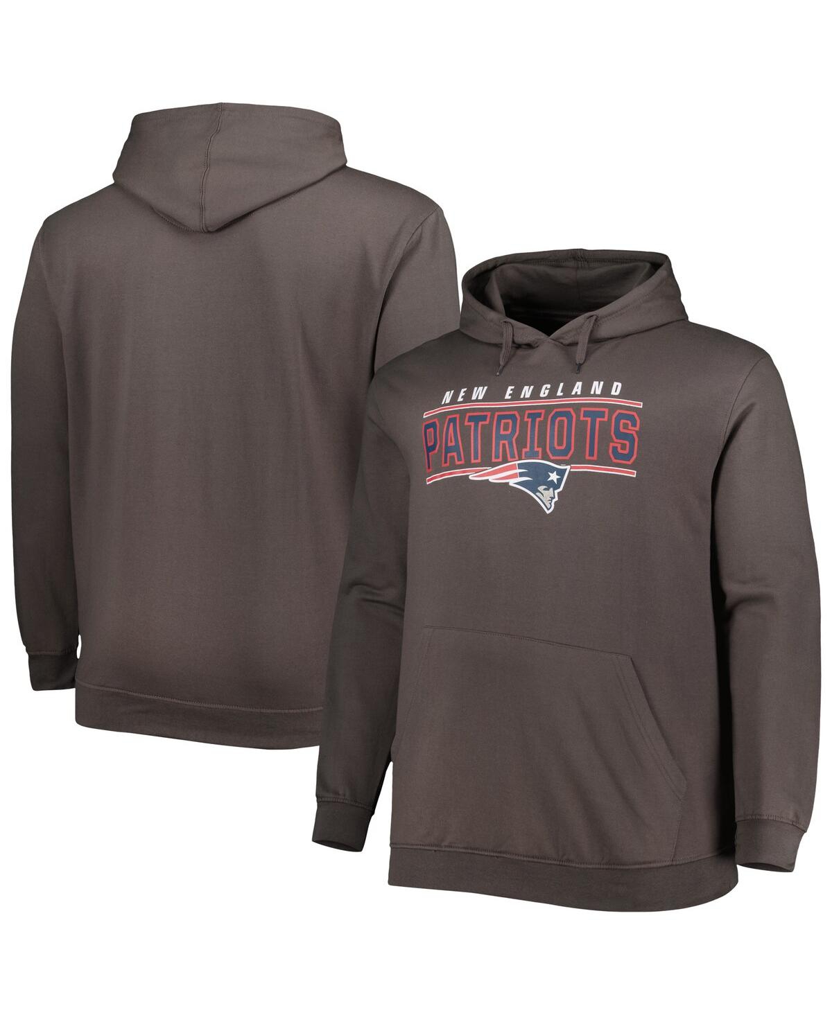 Fanatics Men's Charcoal New England Patriots Big And Tall Logo Pullover Hoodie