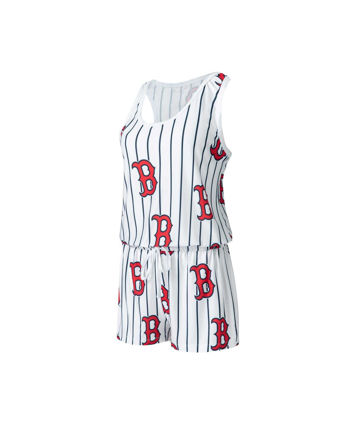 Shop Concepts Sport Women's  White Boston Red Sox Reel Pinstripe Knit Romper