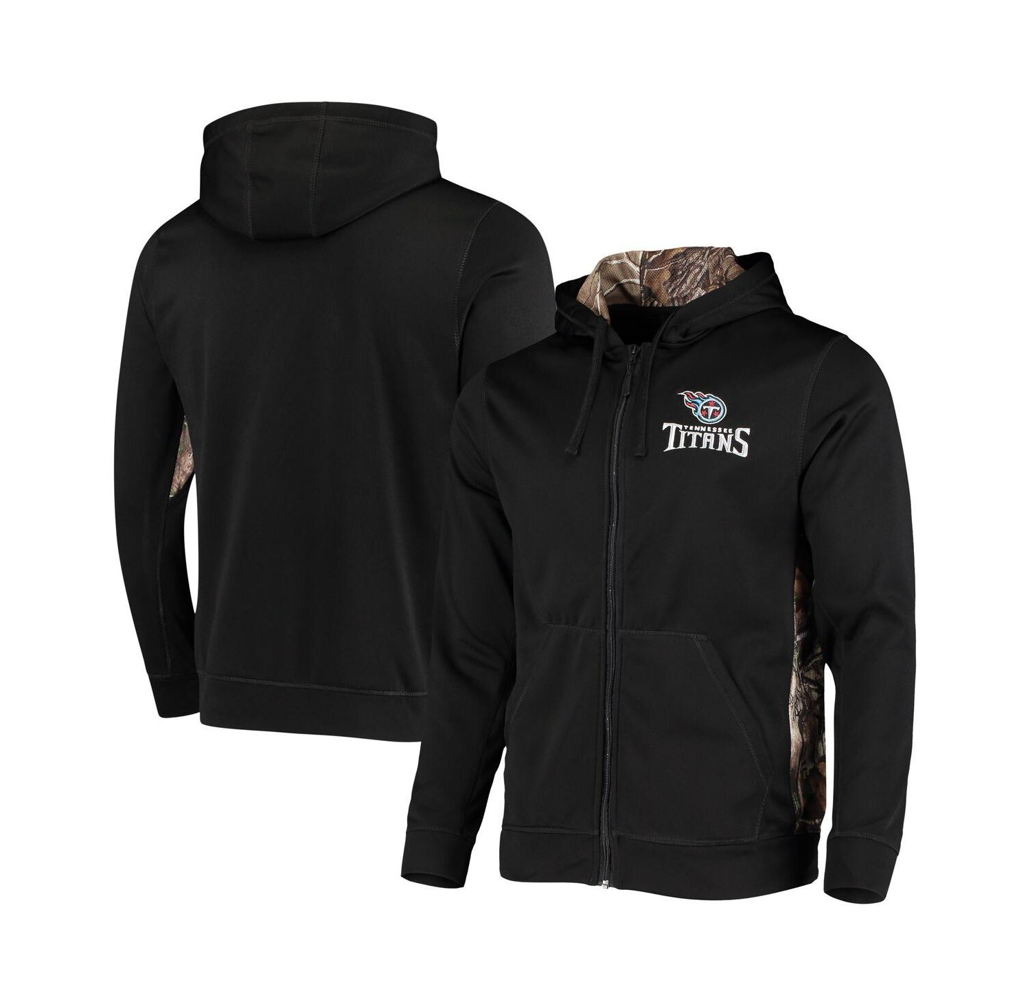 Men's Black, Realtree Camo Tennessee Titans Decoy Tech Fleece Full-Zip Hoodie