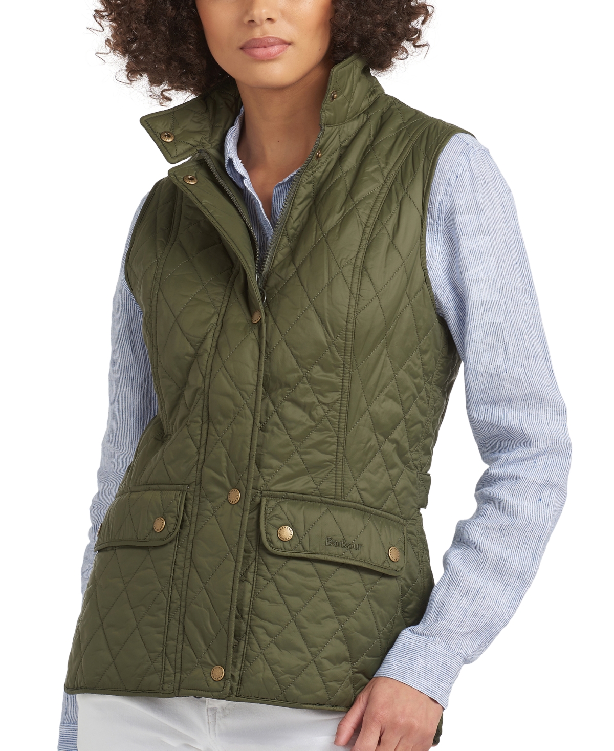 Shop Barbour Women's Otterburn Quilted Vest In Olive