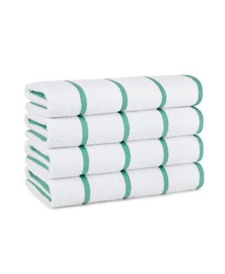 Arkwright Home Las Rayas Cotton Beach Towels, 4-Pack, 30" x 60" - Green, 30" x 60"