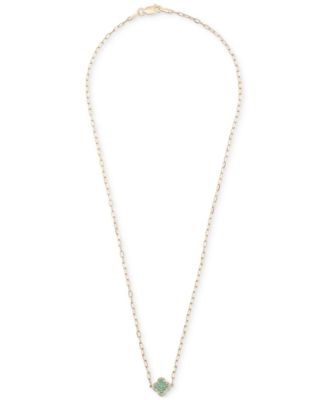 Lab-Grown Emerald Clover Pendant Necklace (1/5 ct. t.w.) in 14k Gold-Plated Sterling Silver, 16" + 2" extender