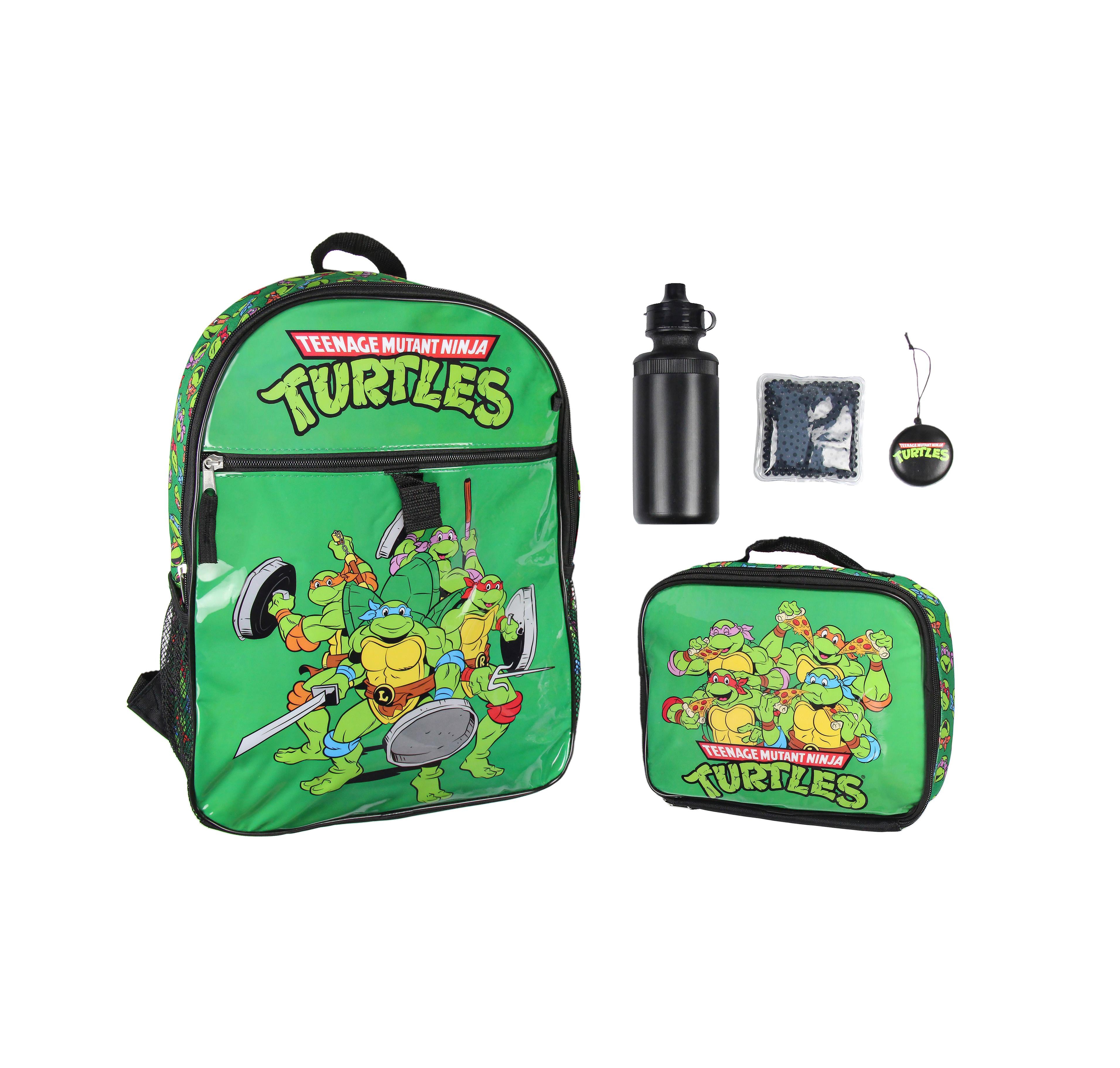 Nickelodeon Teenage Mutant Ninja Turtles Team Leonardo Raphael Donatello Michelangelo 5 Pc Backpack Lunchbox Icepack Water Bottle