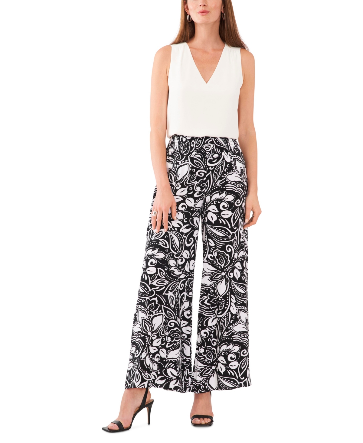 Vince Camuto Women's Smocked Waist Pull On Pants