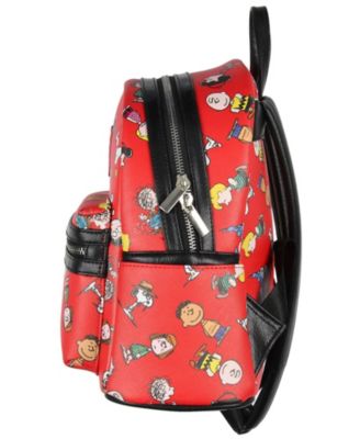 Snoopy Charlie Brown Linus Lucy Sally Marcie Toss Print Mini Backpack