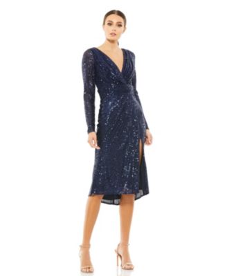 Mac Duggal - Sequin Side-Slit Dress