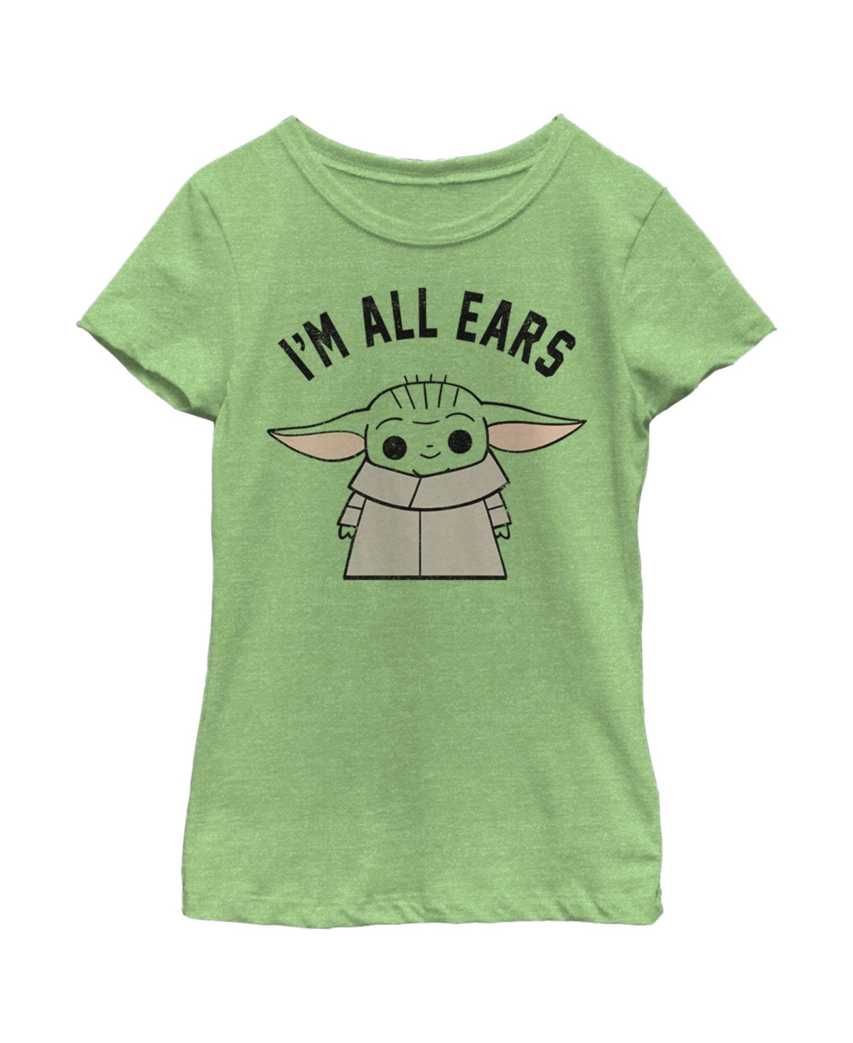 Disney Lucasfilm Girl's Star Wars: The Mandalorian The Child I'm All Ears Child T-shirt In Green Apple