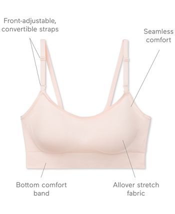 Warner's Women's Easy Does It Dig-Free Band with Seamless Stretch Wireless  Lightly Lined Convertible Comfort Bra Rm0911a 