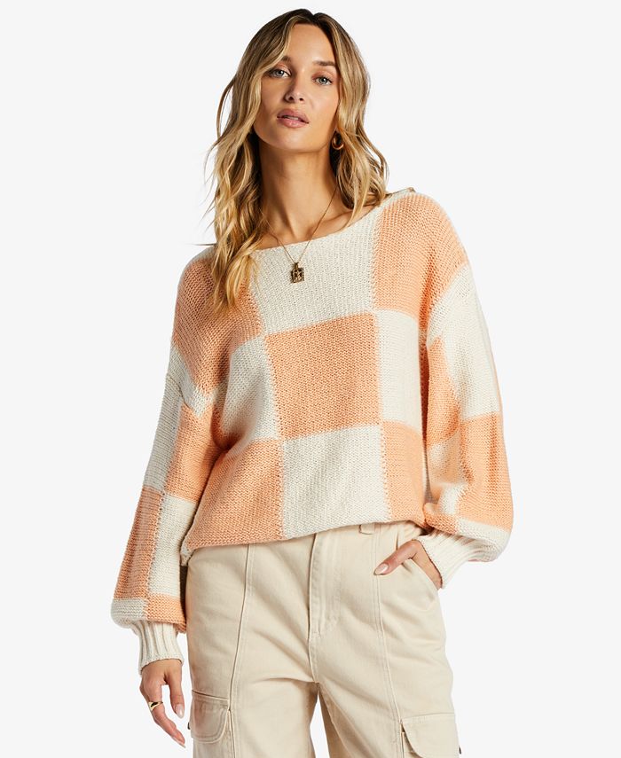Billabong Juniors' Cotton Check Please Knit Sweater - Macy's