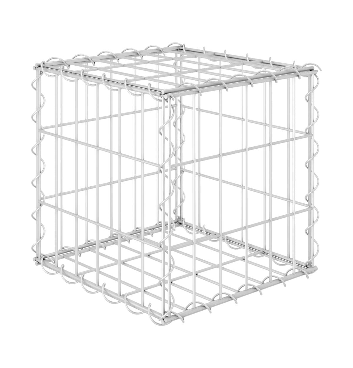 Cube Gabion Raised Bed Steel Wire 11.8"x11.8"x11.8" - Silver