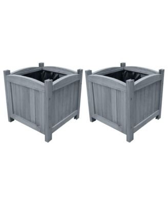 Garden Raised Beds 2 pcs 11.8"x11.8"x11.8" Solid Firwood