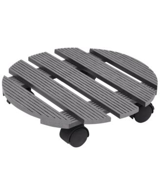 Plant Trolleys 2 pcs Gray  11.8"x3" WPC