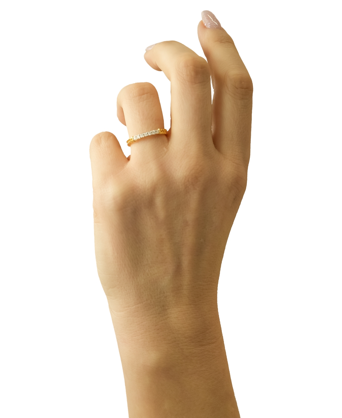 Audrey by Aurate Diamond Bar Chain Link Ring (1/6 ct. t.w.)  Created for Macy's - Gold Vermeil