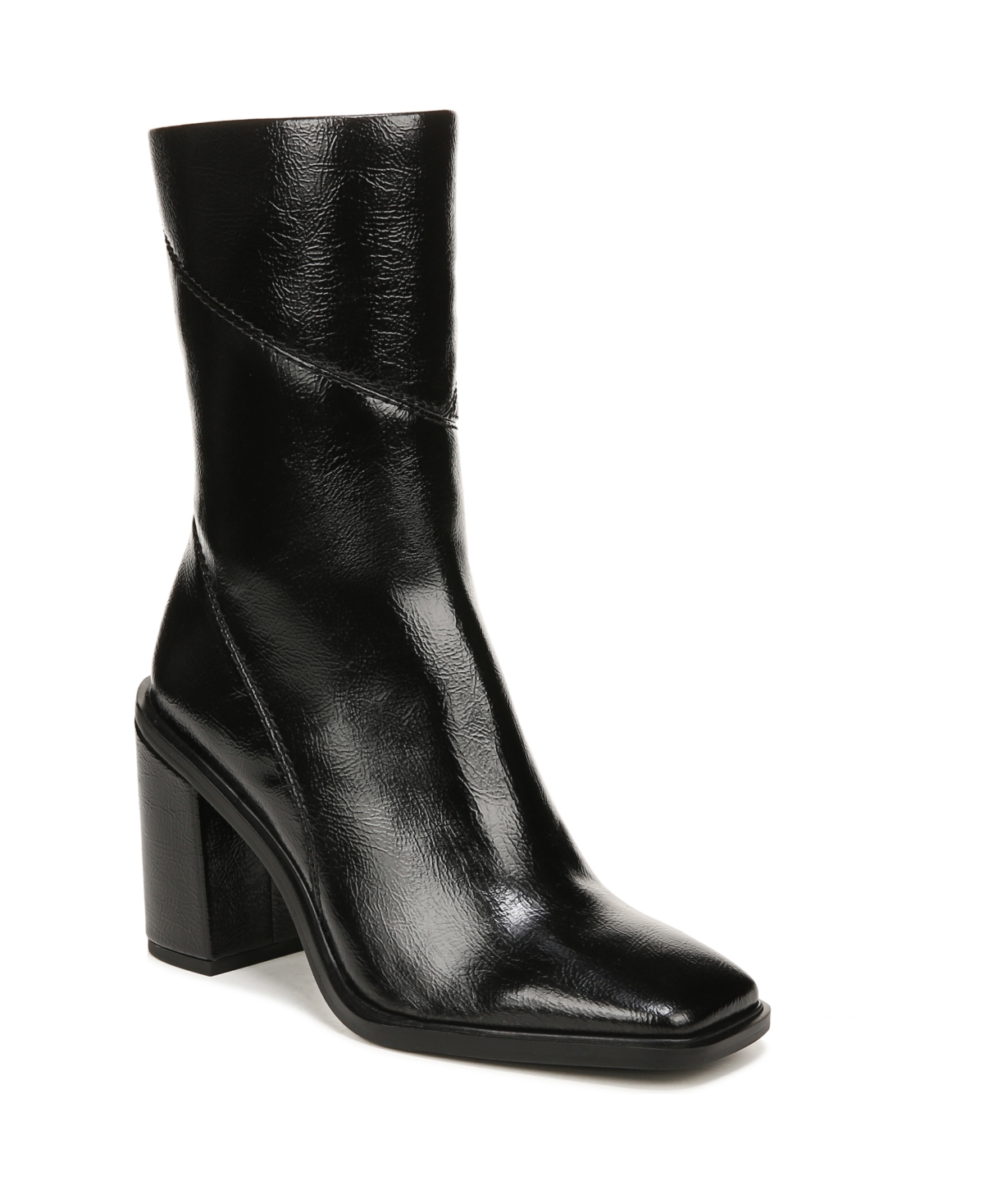 Franco Sarto Stevie Mid Shaft Boots In Black Faux Leather