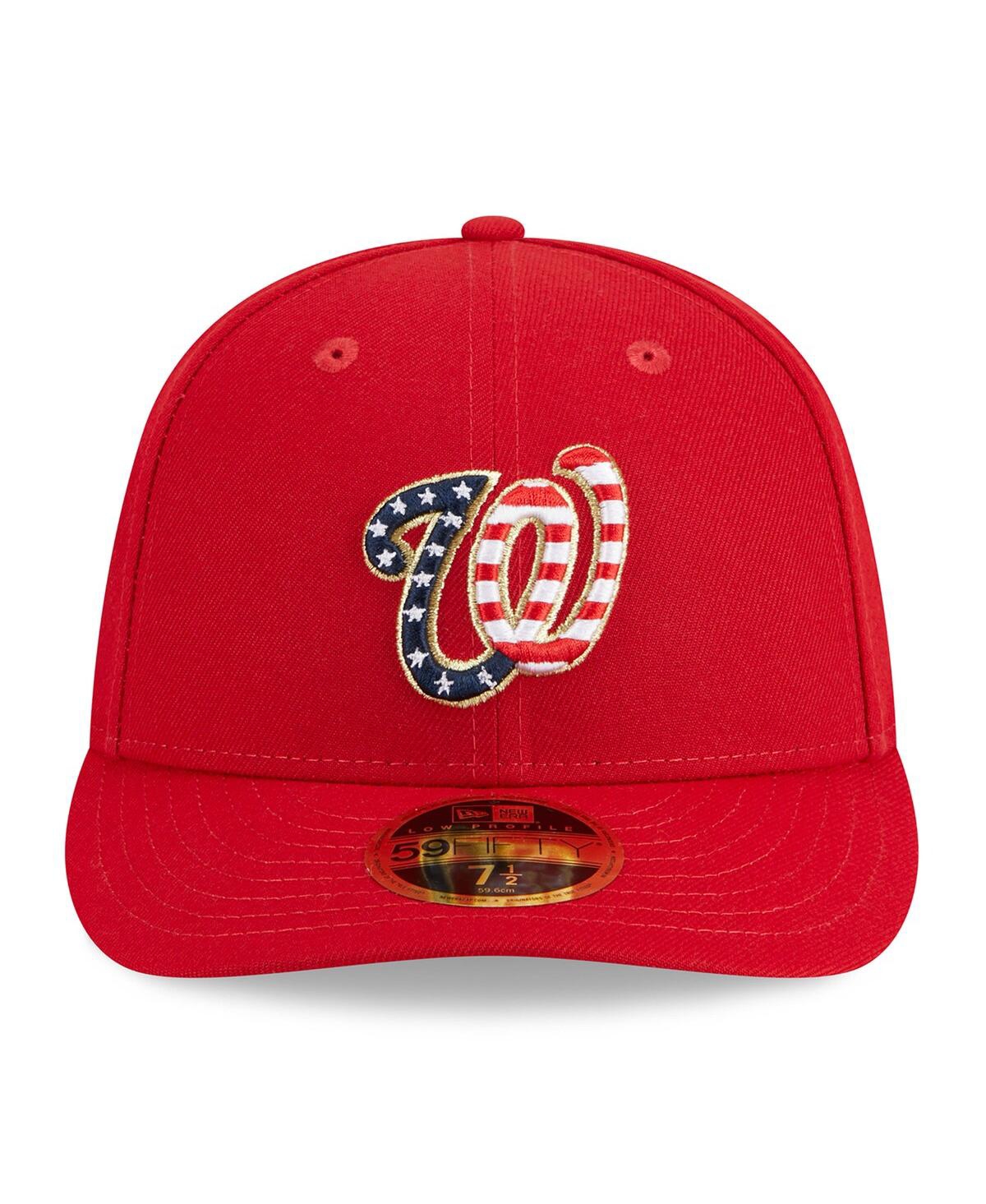 Shop New Era Men's  Red Washington Nationals 2023 Fourth Of July Low Profile 59fifty Fitted Hat