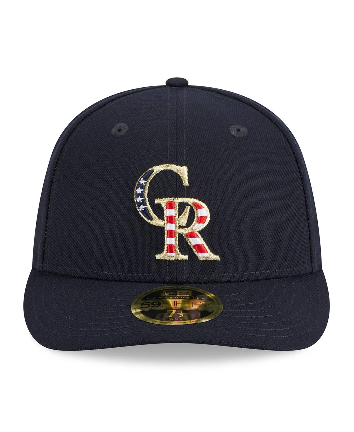 NEW ERA MEN'S NEW ERA NAVY COLORADO ROCKIES 2023 FOURTH OF JULY LOW PROFILE 59FIFTY FITTED HAT 
