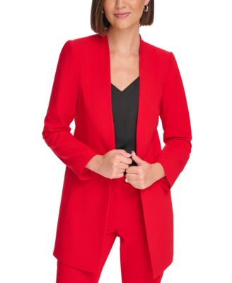 Calvin Klein Petite Collarless Open Front Topper Jacket Macy s