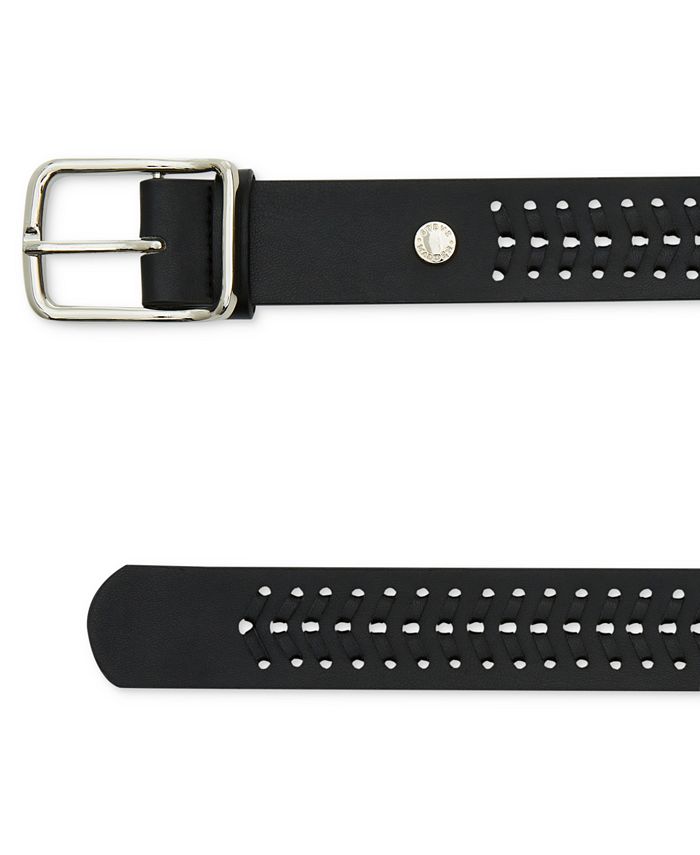 Steve Madden Women's Whipstitch Faux-Leather Belt - Macy's