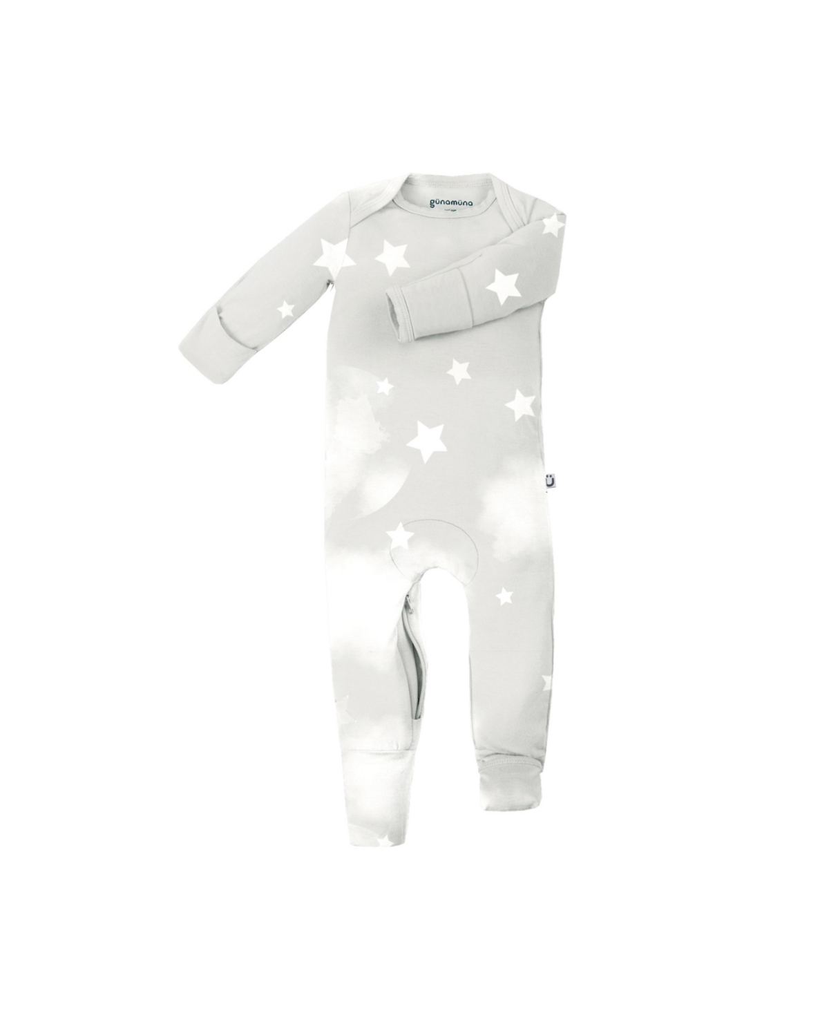Gunamuna Baby Boy And Baby Girl Romper Footie Convertible Pajama In Moon  Stars