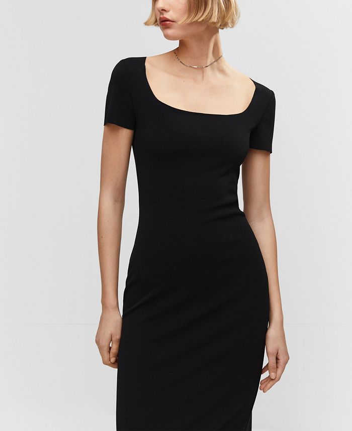 MANGO Women's Low-Cut Midi Dress - Macy's
