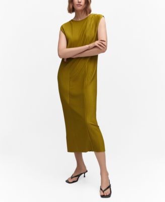 MANGO Women's Pleated Detail Dress - Macy's