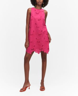 mango openwork cotton dress MANGO Women's Openwork Detail Cotton Dress