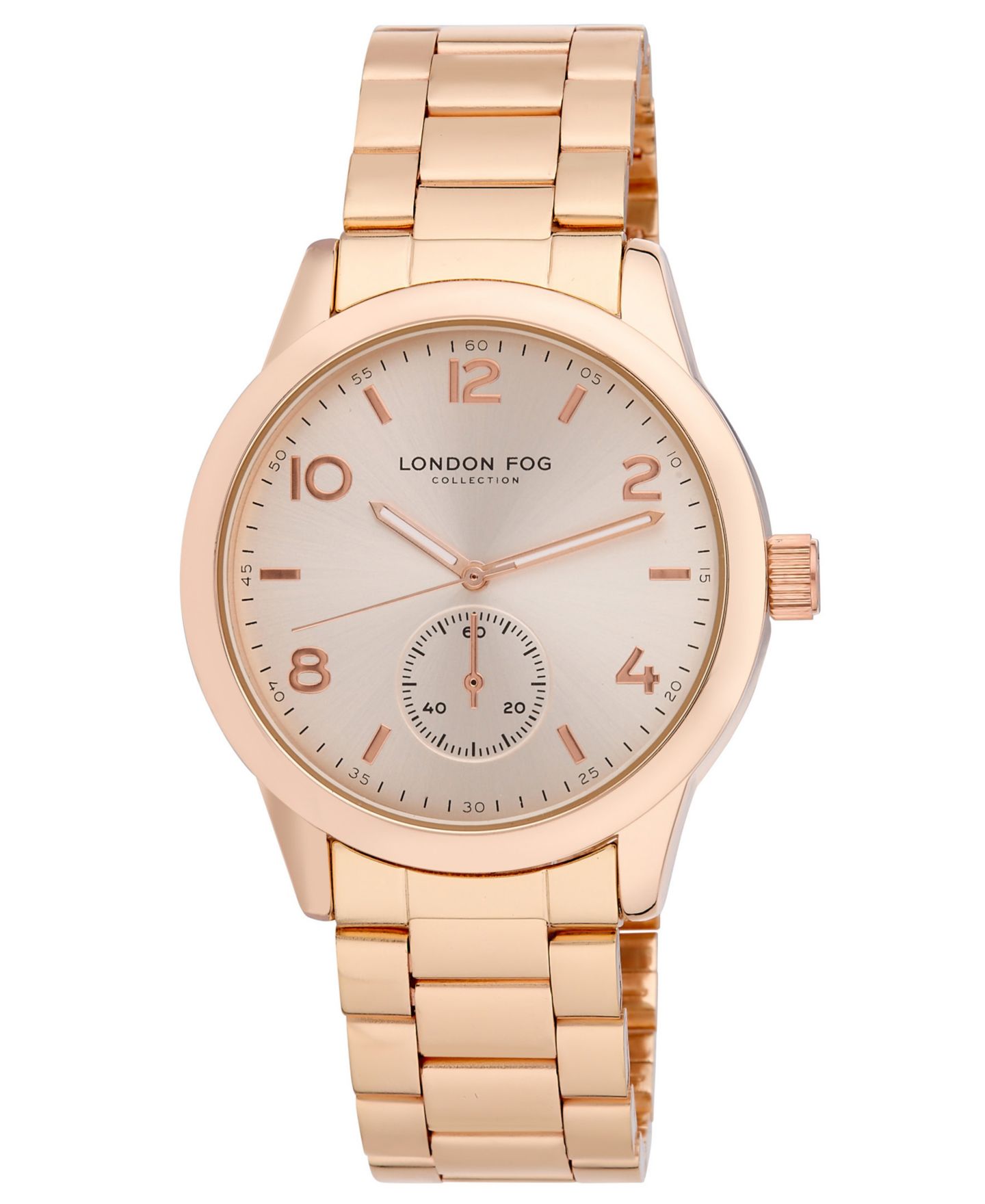Женские часы London Fog Perth Quartz Rose Gold-Tone Alloy 42mm — фото 1