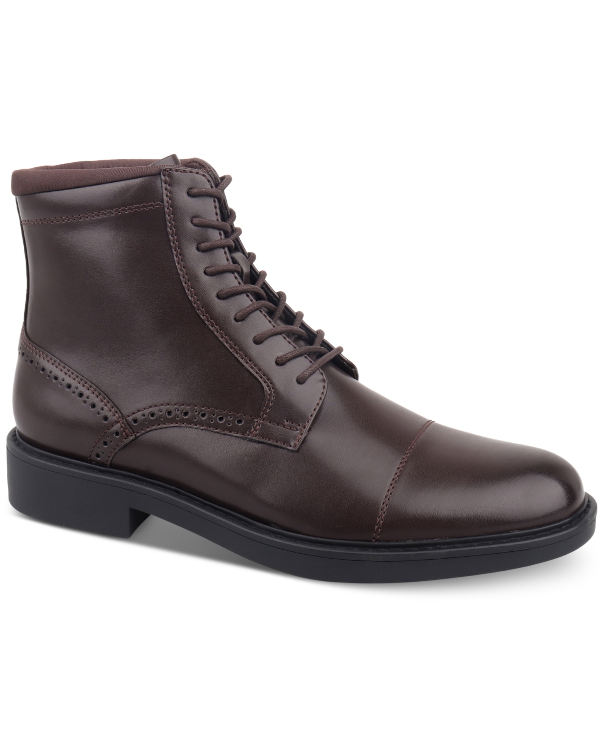 Men's Elroy Lace-Up Cap-Toe Boots, Created for Macy's - Brown